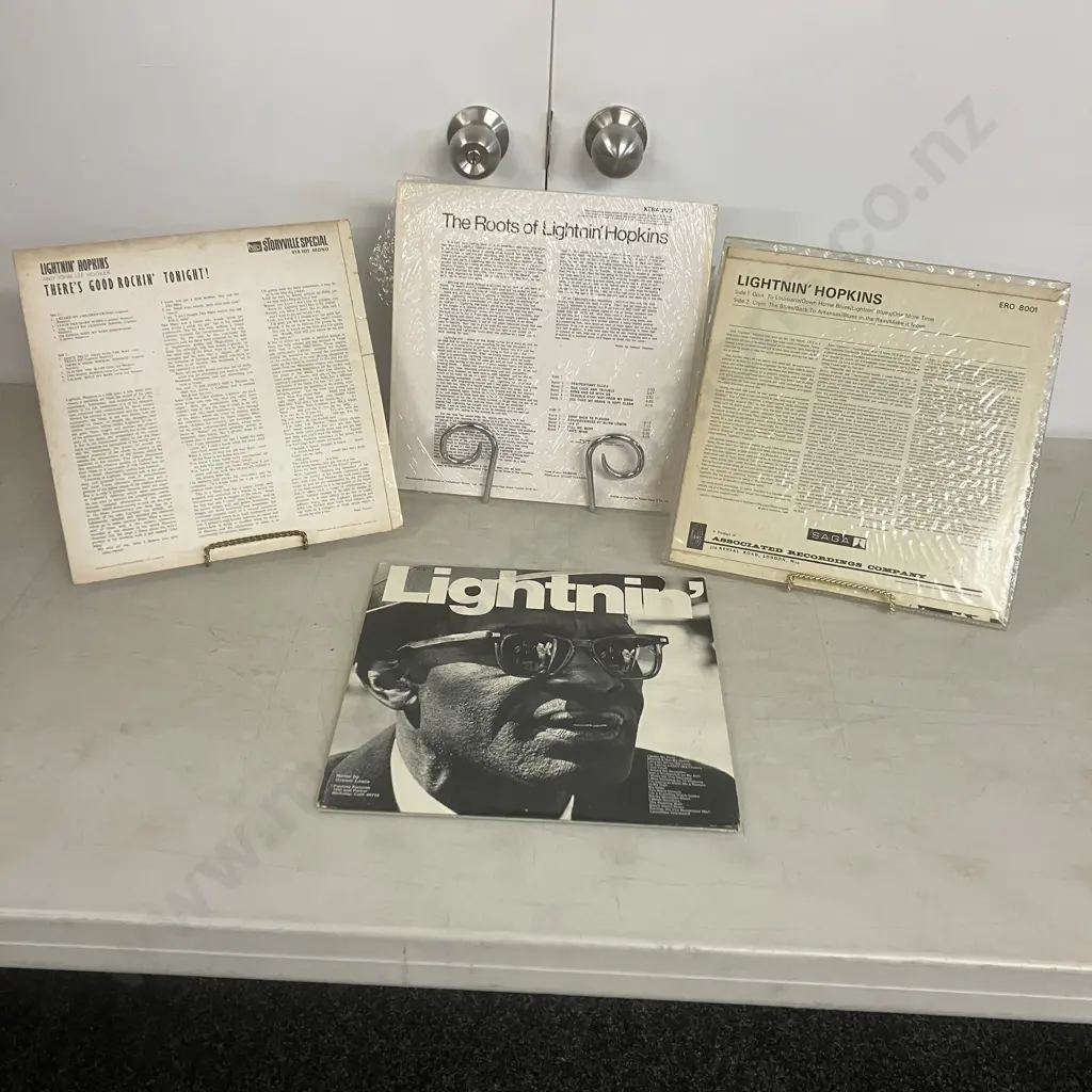 Lightnin' Hopkins LPs - Lightnin Hopkins, Double Blues, The Roots Of, Theres Good Rockin Tonight With John Lee Hooker NM Image 1++