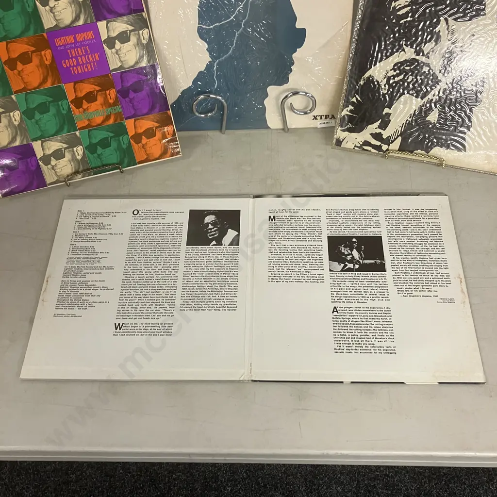 Lightnin' Hopkins LPs - Lightnin Hopkins, Double Blues, The Roots Of, Theres Good Rockin Tonight With John Lee Hooker NM Image 1++
