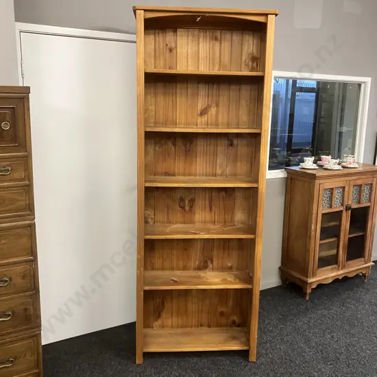 Solid Pine Bookcase, 6 Shelves, Tongue & Groove Backed. H212 W80 D29cm