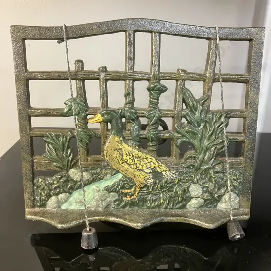 Vintage Cast Iron Duck Recipe Stand. 23 x 25cm