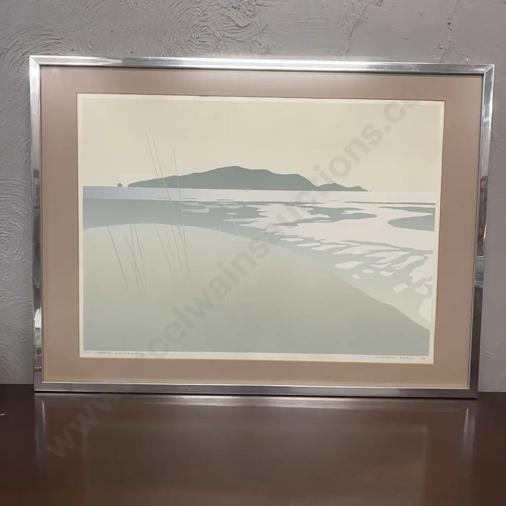 Malcolm Warr '78, "Northerly, Waimea Estuary" Screen Print. 8/45. Signed & Dated Lower Right. 61 x 83cm Image 1++