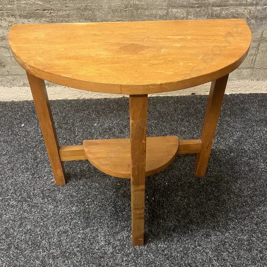 Rimu 1/2 Round Occasional Table. H53 W54 D28cm