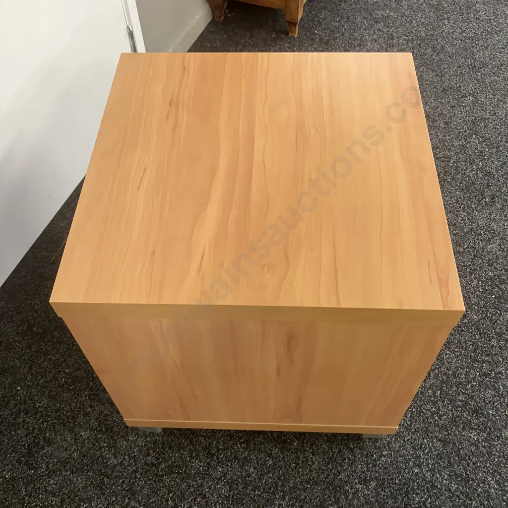 Wood Effect Single Drawer Bedside With Shelf, Pewter Colour Feet. H53 W51 D51cm Image 1++