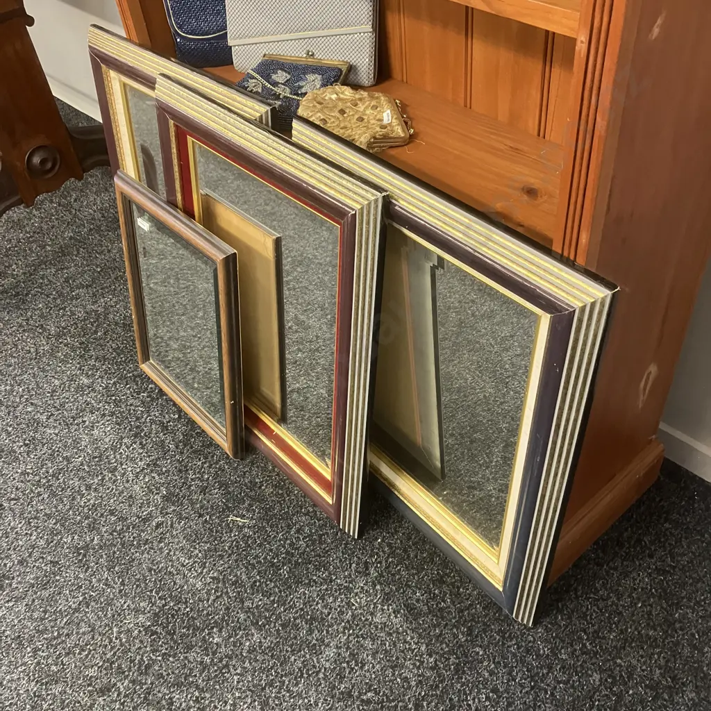 Lot of 4 Mirrors - 42 x 35 & 60 x 50cm (AF) Need Fittings To Hang Image 1++