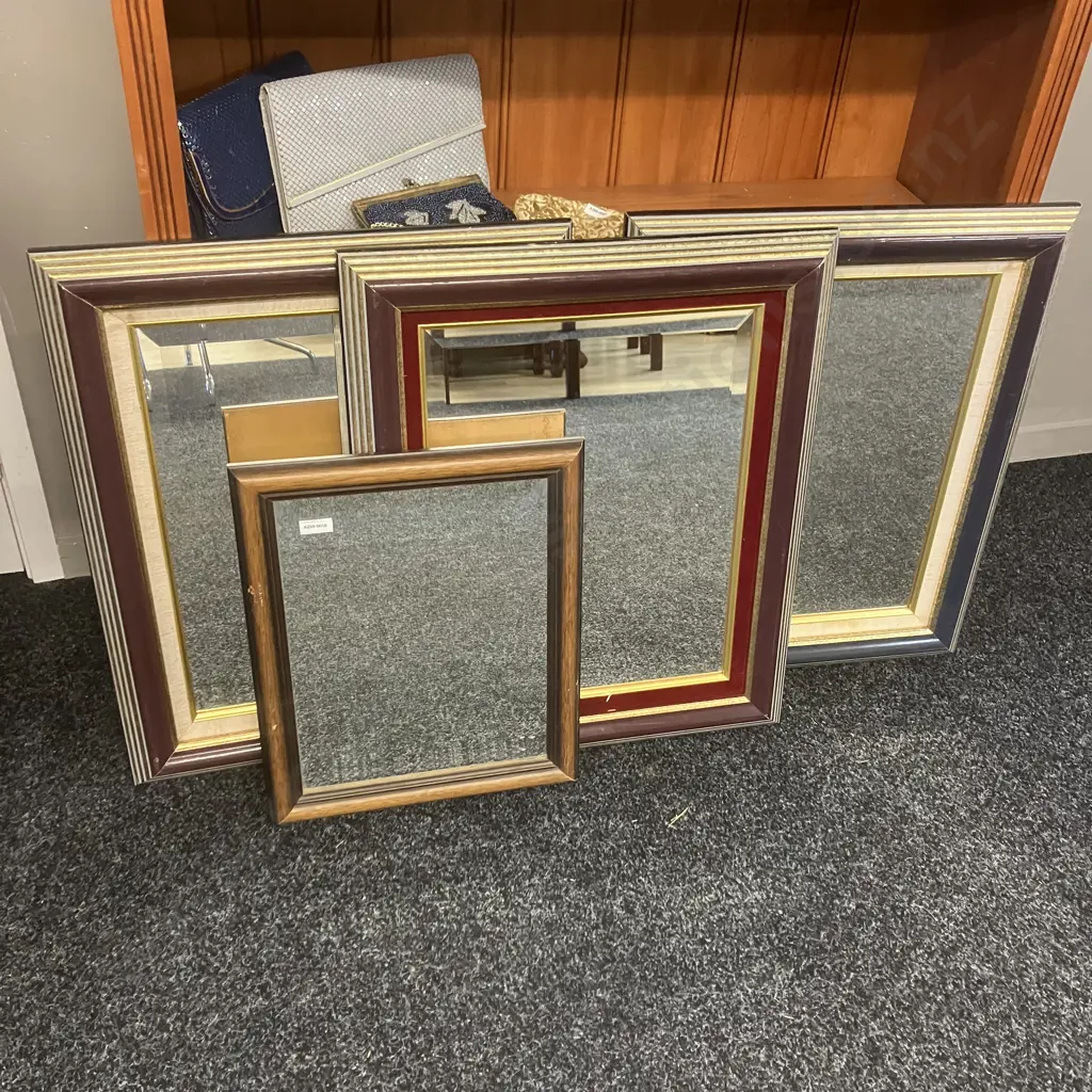Lot of 4 Mirrors - 42 x 35 & 60 x 50cm (AF) Need Fittings To Hang Image 1++