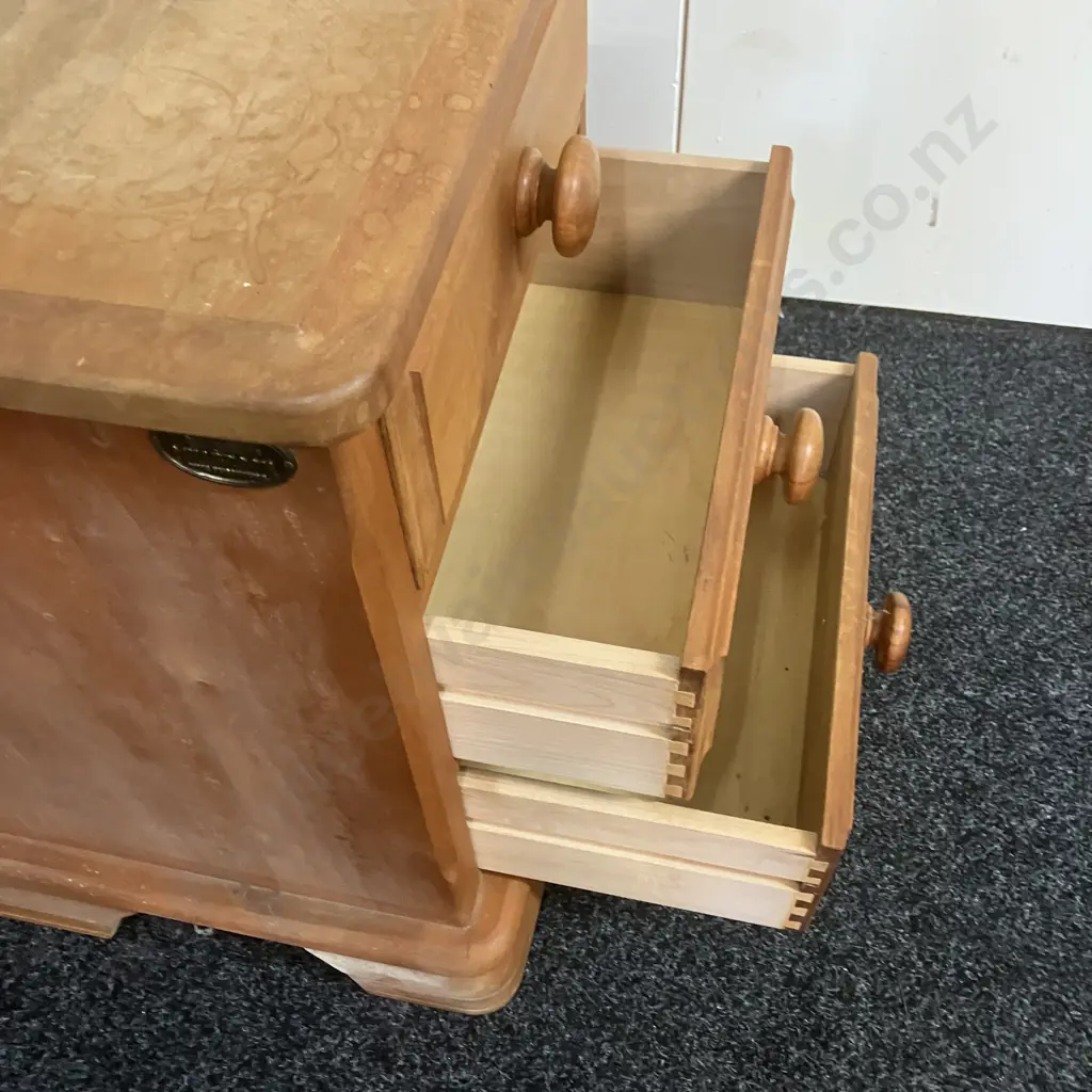 Millsbrook Jamestown Pine 3 Drawer Bedside Cabinet With Badge, Knob Handles. H66 W50 D40cm Image 1++