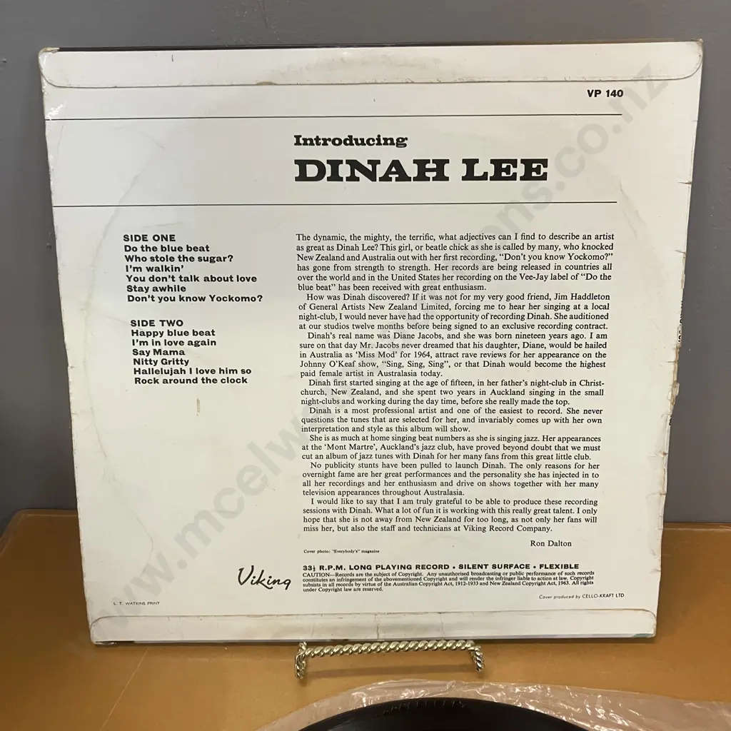 Rare Original LPs - New Zealand Pressings Mr Lee Grant 1967 CSDM6250 & Introducing Dinah Lee VP140 1964 Image 1++