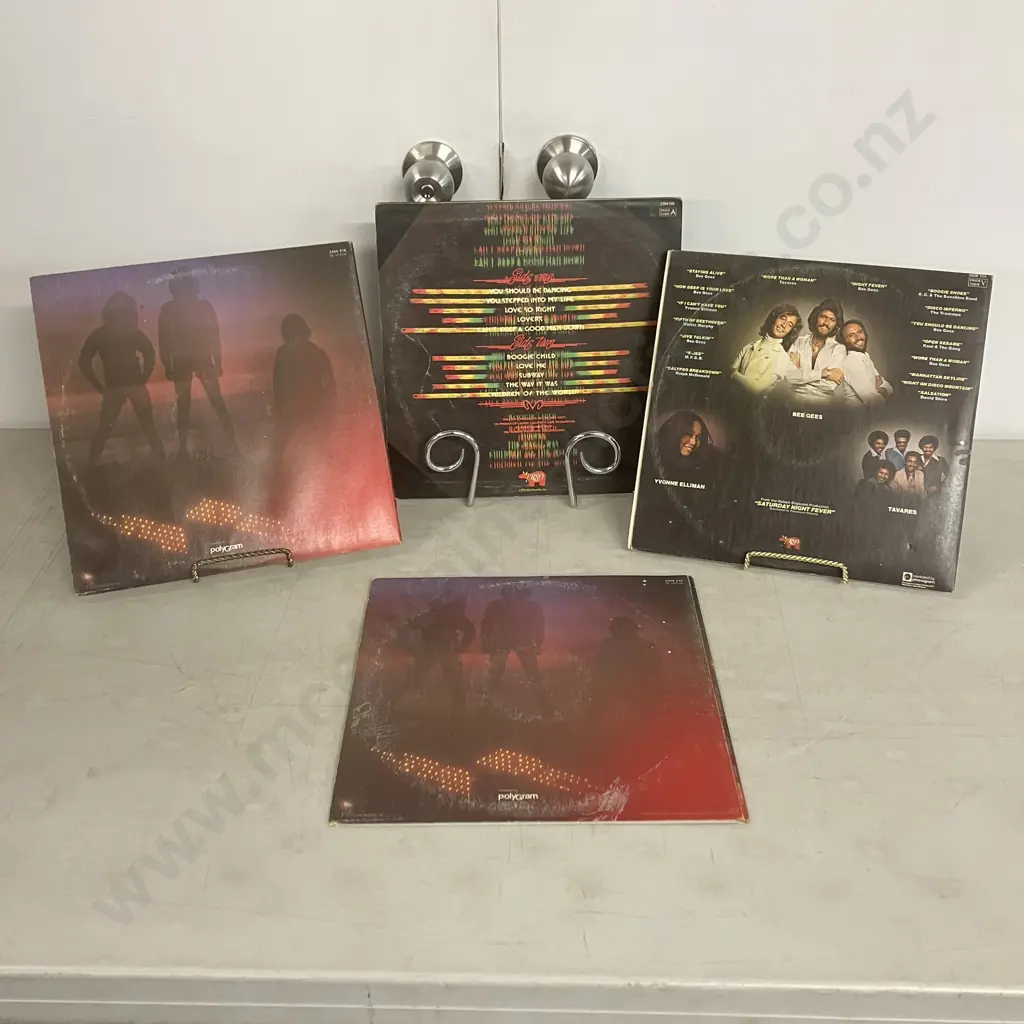 Bee Gees LPs - Children Of The World 2394169, Spirts Having Flown 2394216, Saturday Night Fever 2658123 - RSO Label NZ Image 1++
