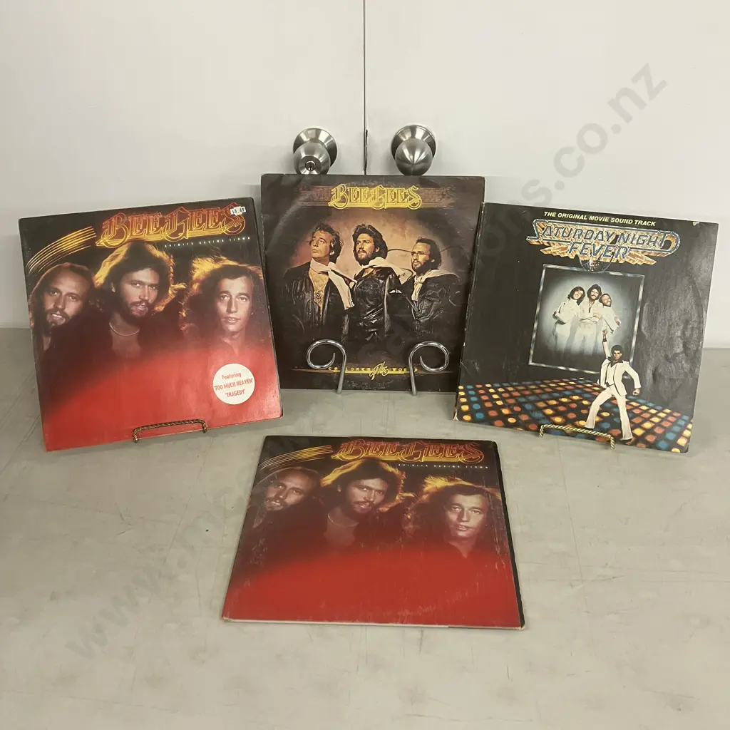 Bee Gees LPs - Children Of The World 2394169, Spirts Having Flown 2394216, Saturday Night Fever 2658123 - RSO Label NZ Image 1++