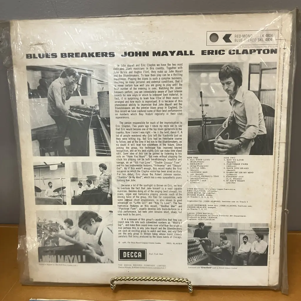 John Mayall With Eric Clapton ‎– Blues Breakers Vinyl LP, Reissue Stereo 1969 UK, Decca ‎– SKL 4804. NM Image 1++
