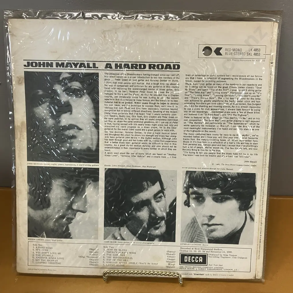 John Mayall And The Bluesbreakers A Hard Road LP 1967 UK Decca SKL4853, Mayalls' Looking Back UK 1969 Decca SKL5010. NM Image 1++