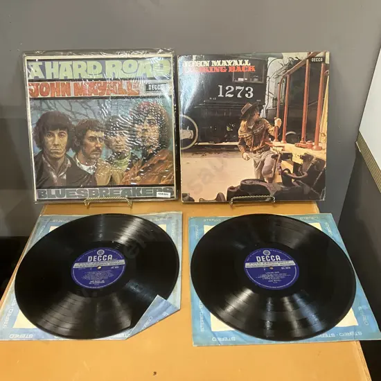 John Mayall And The Bluesbreakers A Hard Road LP 1967 UK Decca SKL4853, Mayalls' Looking Back UK 1969 Decca SKL5010. NM