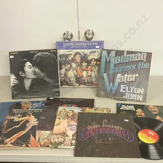 LPs x 11 - The Beatles Ballads, John & Yoko, Elton, ELO, Black oak Arkansas, Dr Hook, Toto Etc