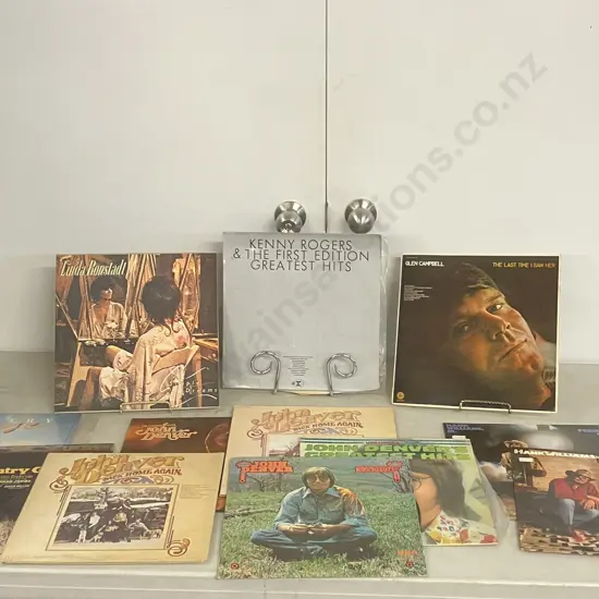 12 x LPS - Kenny Rogers, John Denver, Hank Williams Jr, Linda Ronstadt, Compilations Etc