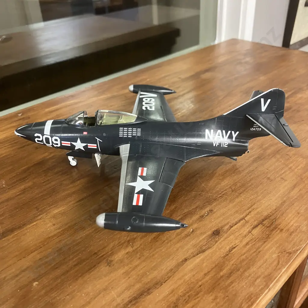 1:48 US Navy Grumman F9F-5 Panther Fighter Jet Model VF-112 Image 1++