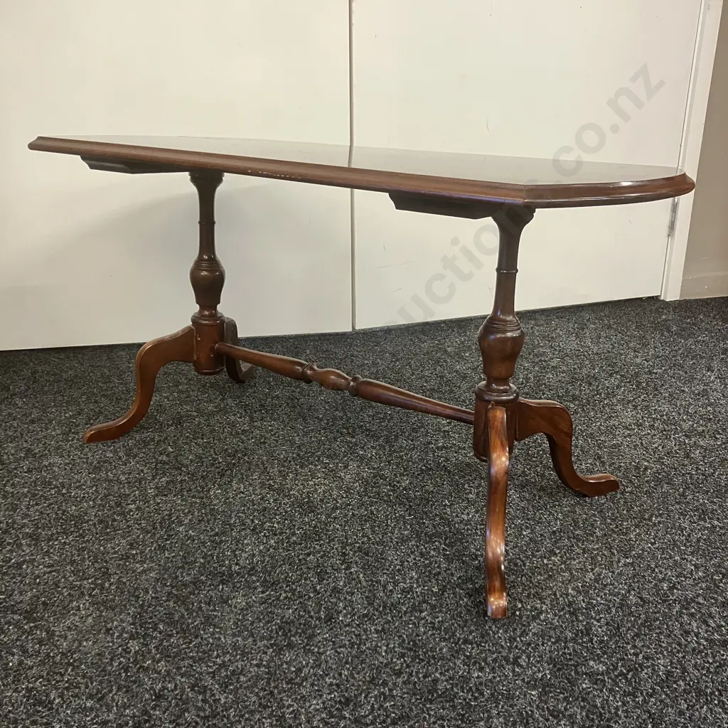 Mahogany Occasional Table. H46 W91 D45cm (Leg Needs Repair) Image 1++