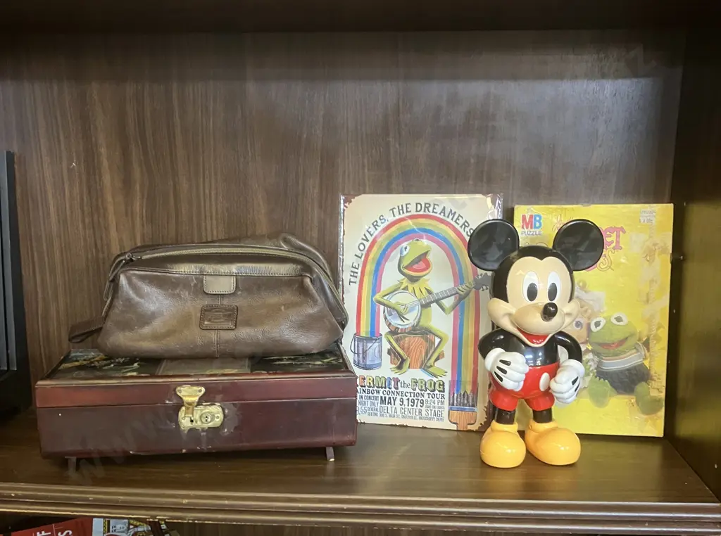 Selection Of Vintage Items - Including Musical Jewellery Box (af), Mickey Mouse, Kermit Etc Image 1++