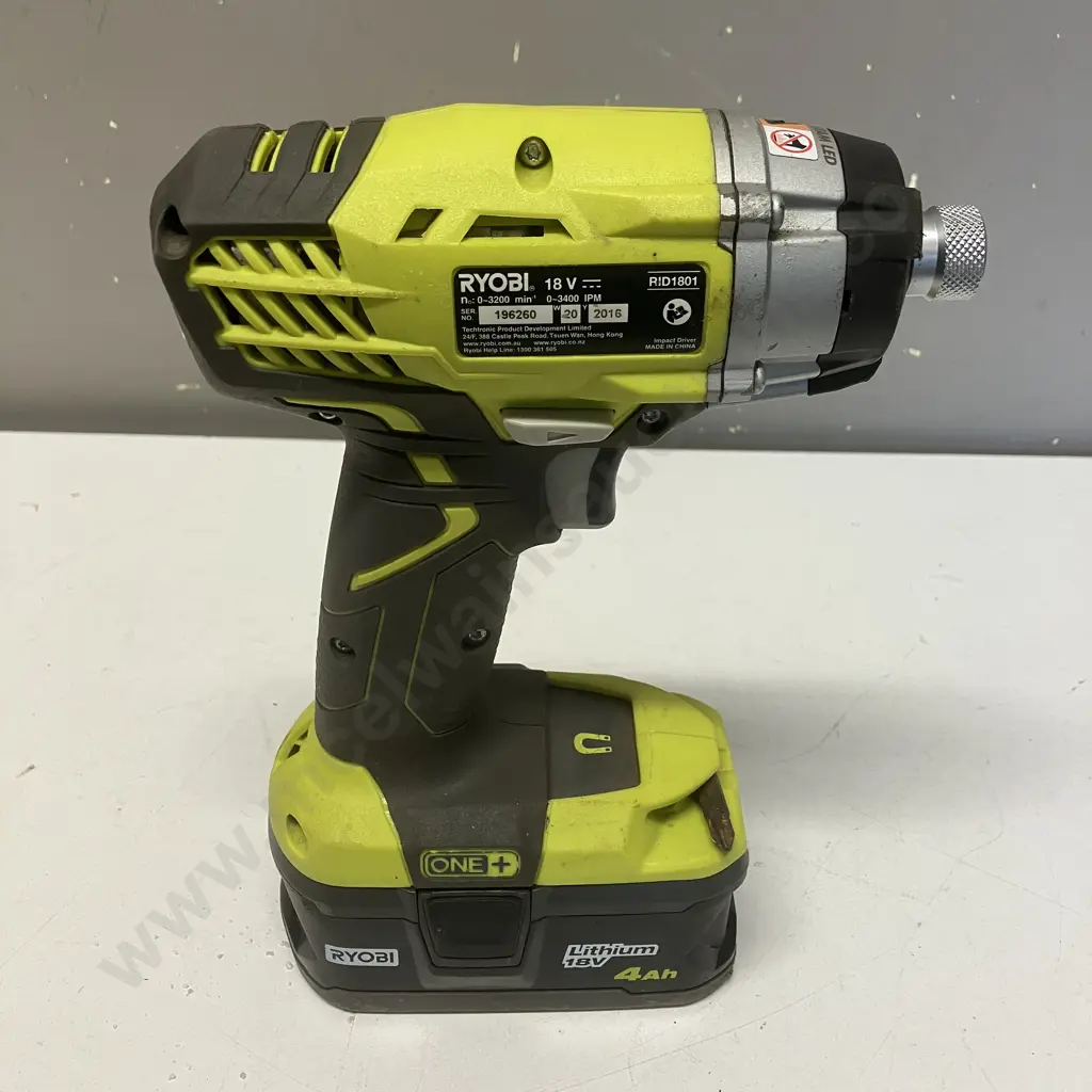 Ryobi One+ 18V Impact Driver RID1801 With 4Ah Battery - No Charger Image 1++