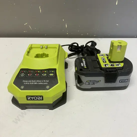Ryobi 18V 5.0Ah Battery With Ryobi 14.4-18V Battery Charger BCL14181H