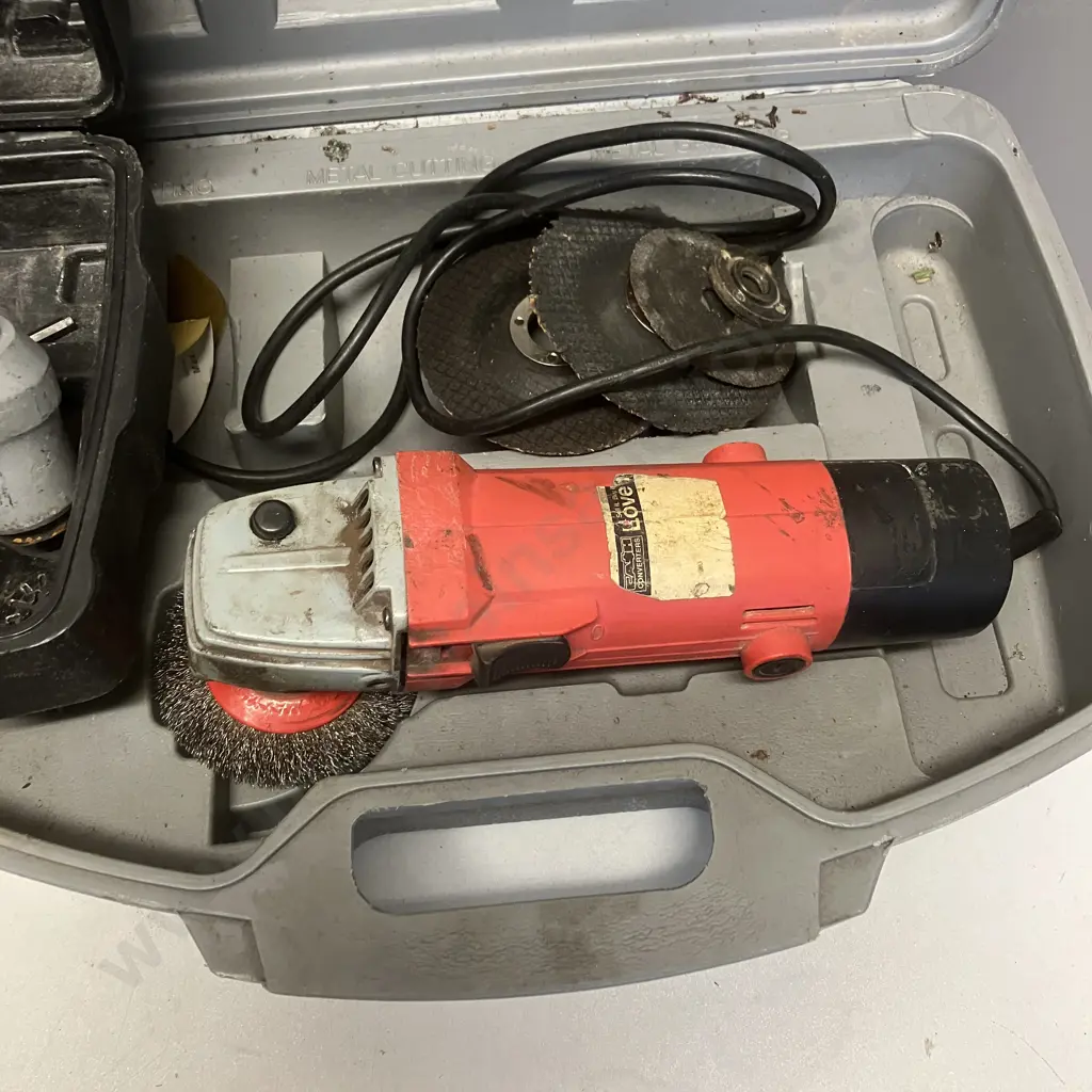 Three Angle Grinders In Plastic Cases Image 1++