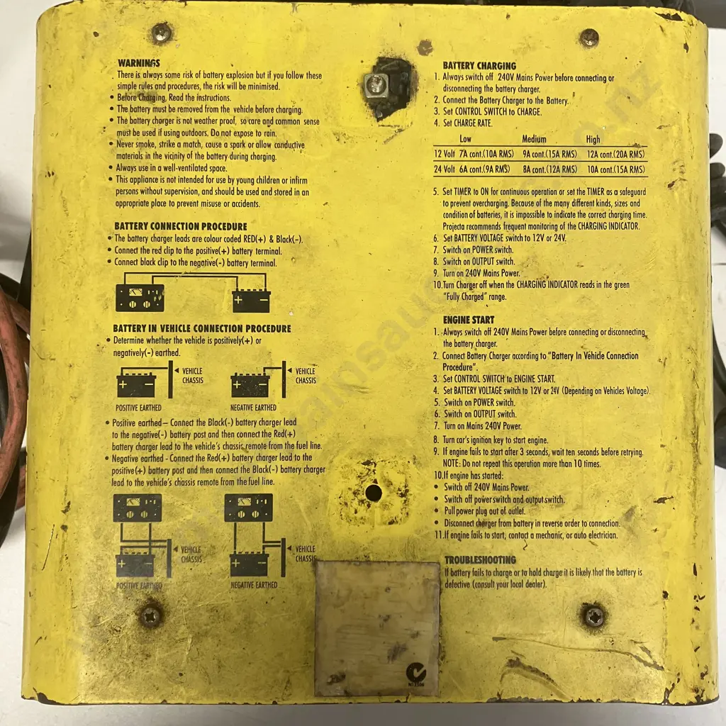 Projecta 12/24V Workshop Battery Charger With Engine Start Image 1++