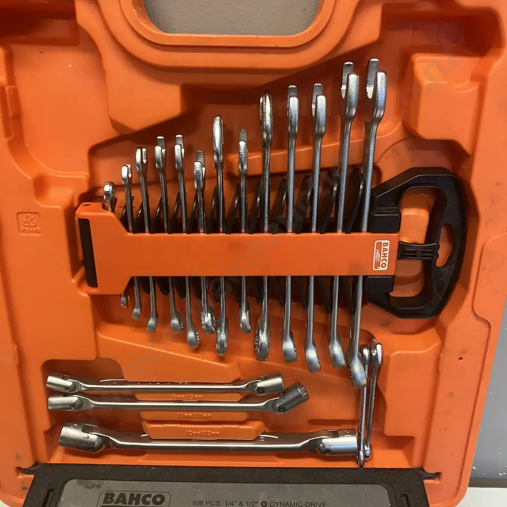 Bahco 106 Pce 1/4" & 1/2" Dynamic Drive Combined Socket & Spanner Set In Moulded Case (Incomplete) Image 1++