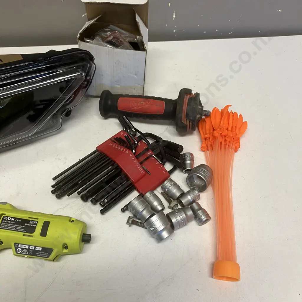 Volkswagen Headlight, Ryobi Screwdriver, Assorted Sockets, Allen Keys Etc Image 1++