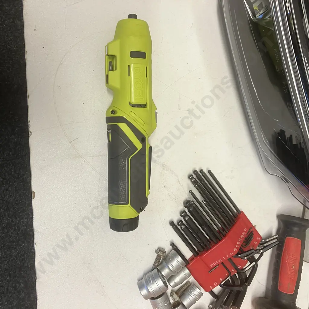 Volkswagen Headlight, Ryobi Screwdriver, Assorted Sockets, Allen Keys Etc Image 1++