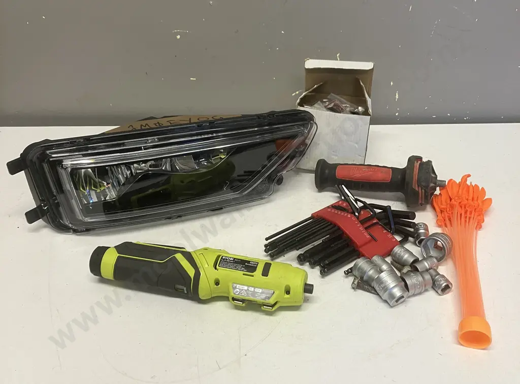Volkswagen Headlight, Ryobi Screwdriver, Assorted Sockets, Allen Keys Etc Image 1++