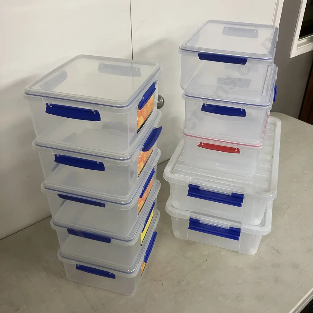 Lot of 10 x Sistema Storage Containers With Lids, Assorted Sizes Image 1++