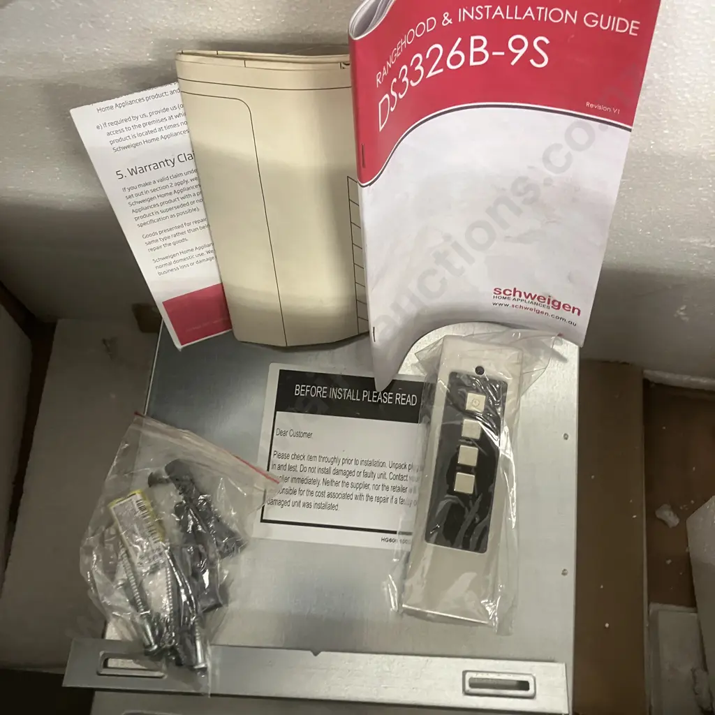 Schweigen Home Appliances Model DS3326B-9S Black Rangehood (As Is) -  Dosent Have a Motor Image 1++
