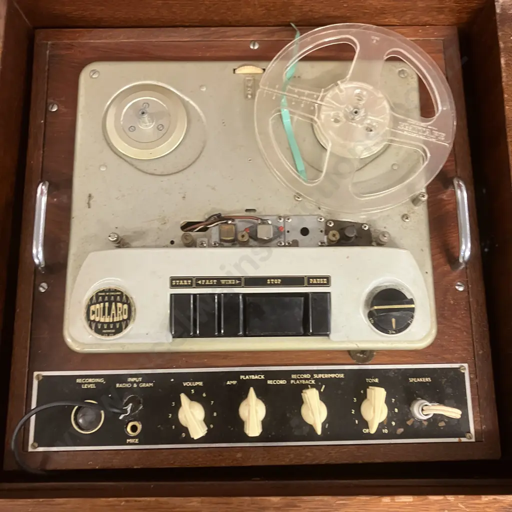 Late 50's Sheffield Valve Radiogram Record Player, Reel to Reel Tape Recorder, Dual Wave Receiver (As Found Condition) Image 1++