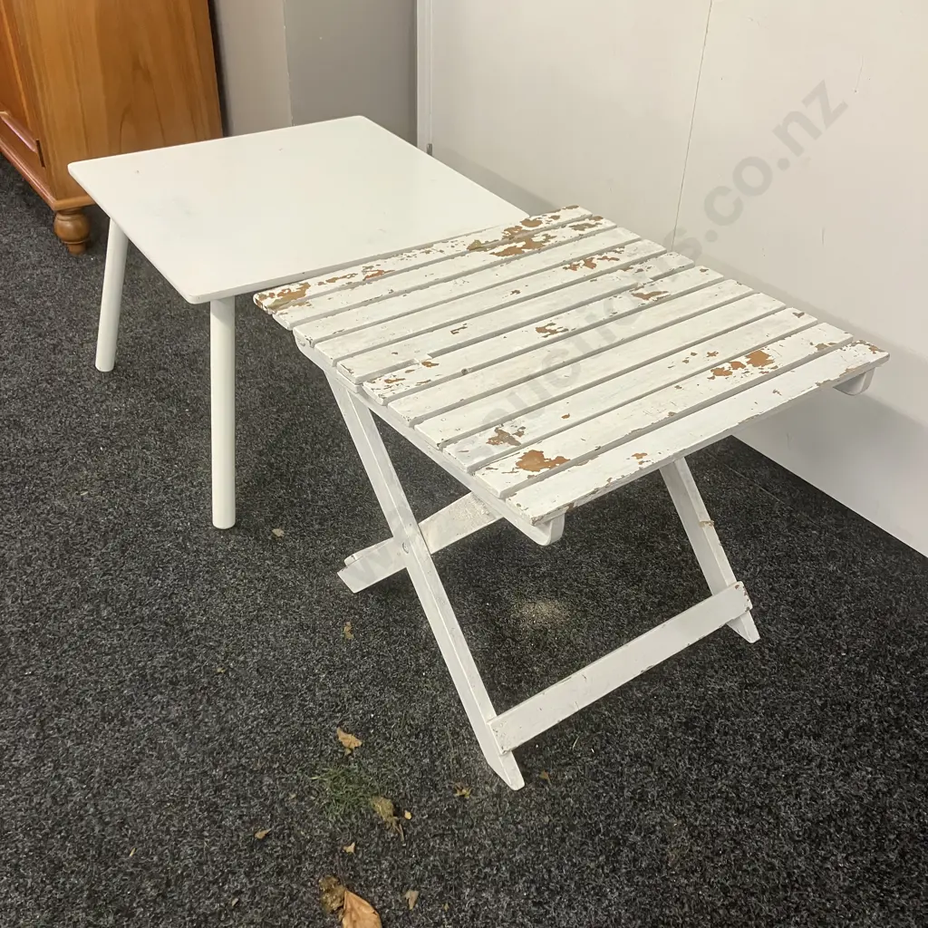 Two Small White Tables Image 1++