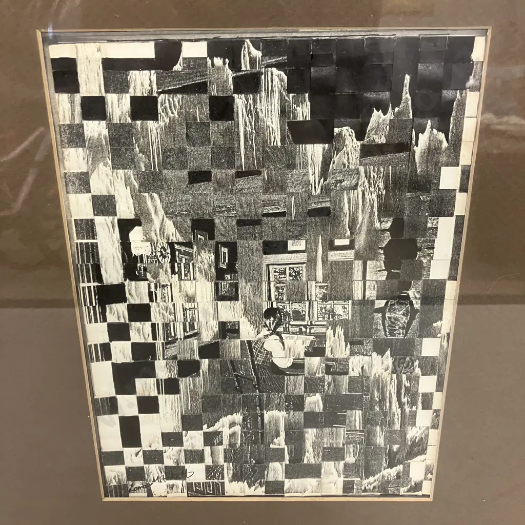 Loma Mitchell "Mountain Study" Photo Weaving Framed Artwork. 58 x 48cm Image 1++