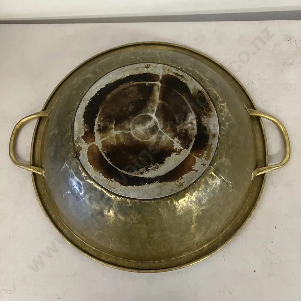 Brass Oriental Divided Hotpot. Dia 44cm Image 1++