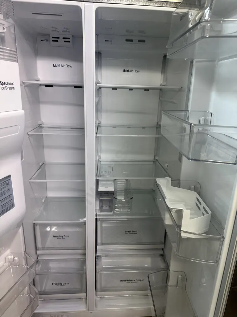 LG 668L Side by Side Fridge Freezer GS-L668PNL Non-Plumbed Ice & Water Dispenser, Stainless Steel Image 1++