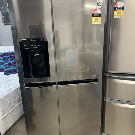 LG 668L Side by Side Fridge Freezer GS-L668PNL Non-Plumbed Ice & Water Dispenser, Stainless Steel