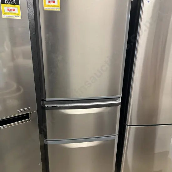 Mitsubishi Refrigerator Freezer - 375 Litre, MR-C375C-ST-A, Humidity Drawer & Freezer Drawer