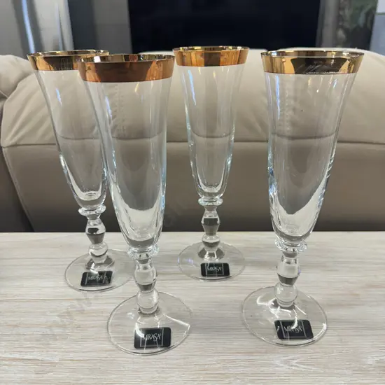 Mikasa Kensington Gold Flute Glasses