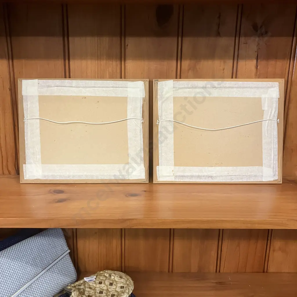 Pair of Framed Vintage New Zealand Pears Box Labels. 25 x 31cm Image 1++