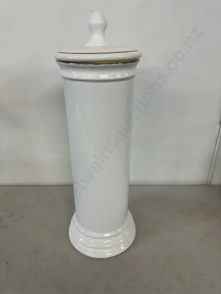 Toilet Roll Column - Ceramic With Lid. H52cm Image 1++