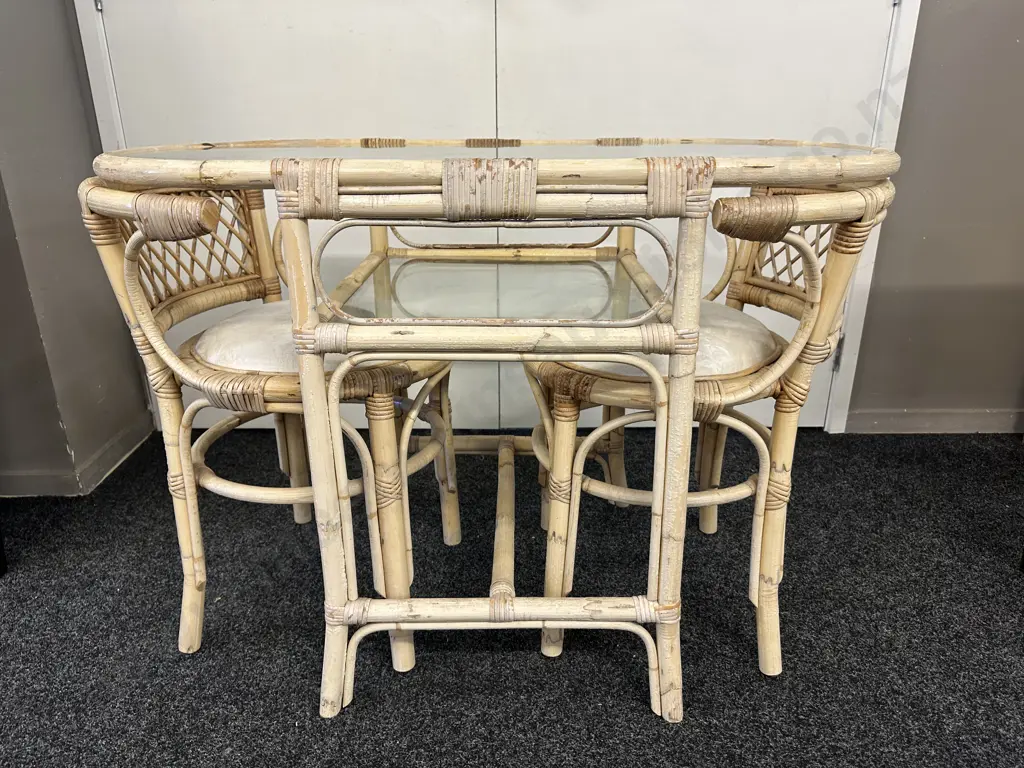 Cane & Glass Nesting Patio Suite Image 1++
