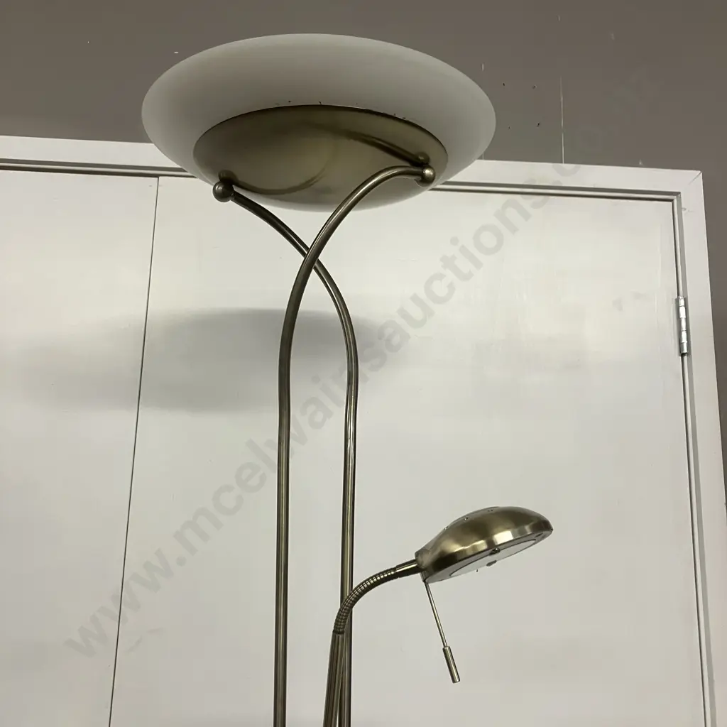 Mother & Child Uplighter Brushed Gold Floor Lamp. H187cm Image 1++