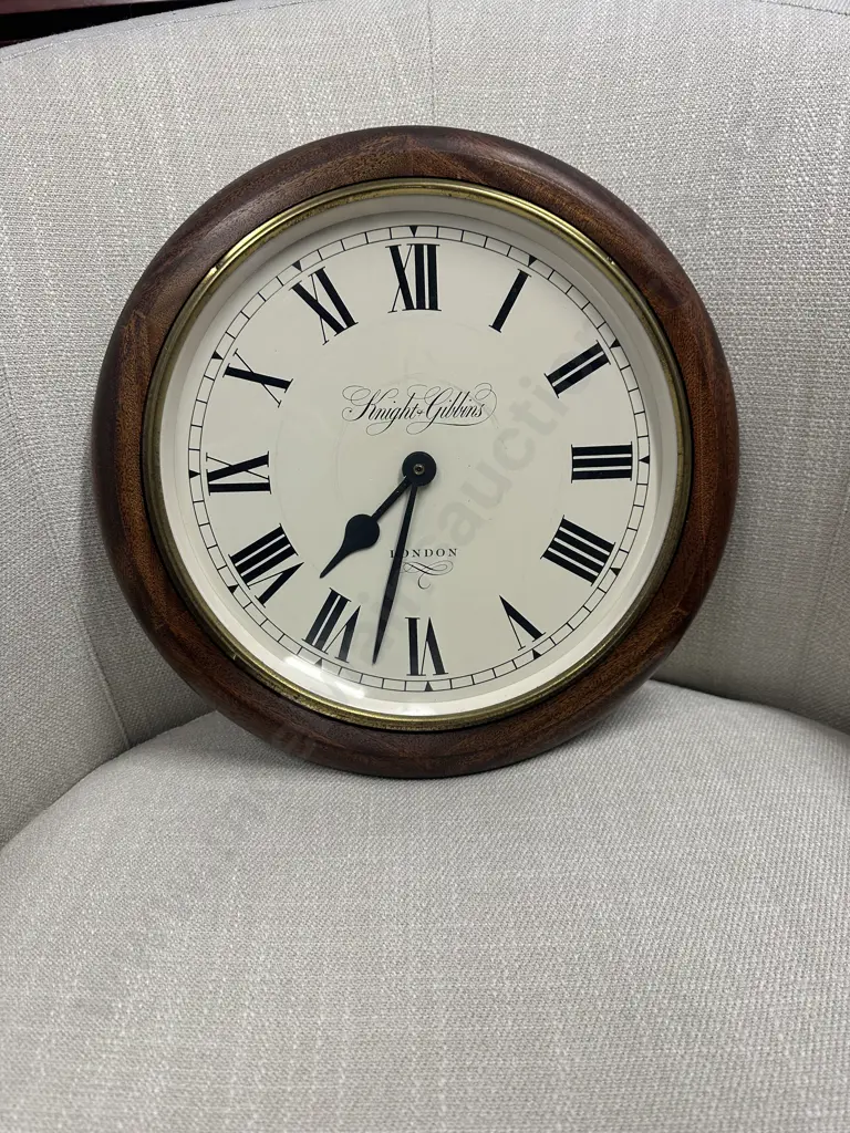 1990's  Knight & Gibbons Wall Clock From London. Dia 33cm Image 1++