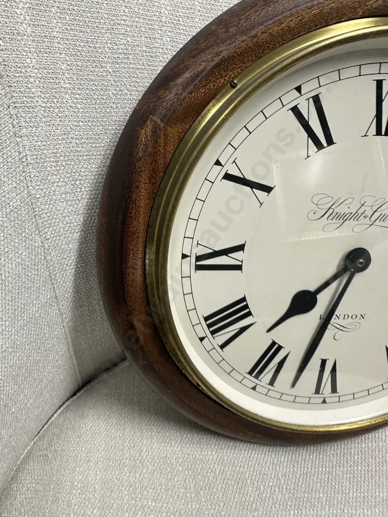 1990's  Knight & Gibbons Wall Clock From London. Dia 33cm Image 1++