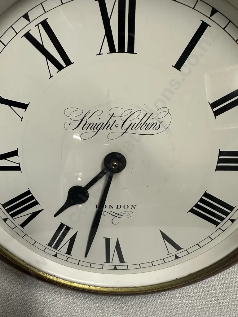1990's  Knight & Gibbons Wall Clock From London. Dia 33cm Image 1++