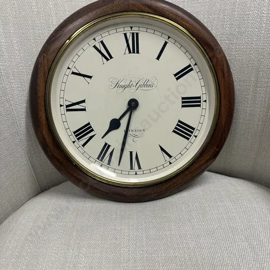 1990's  Knight & Gibbons Wall Clock From London. Dia 33cm