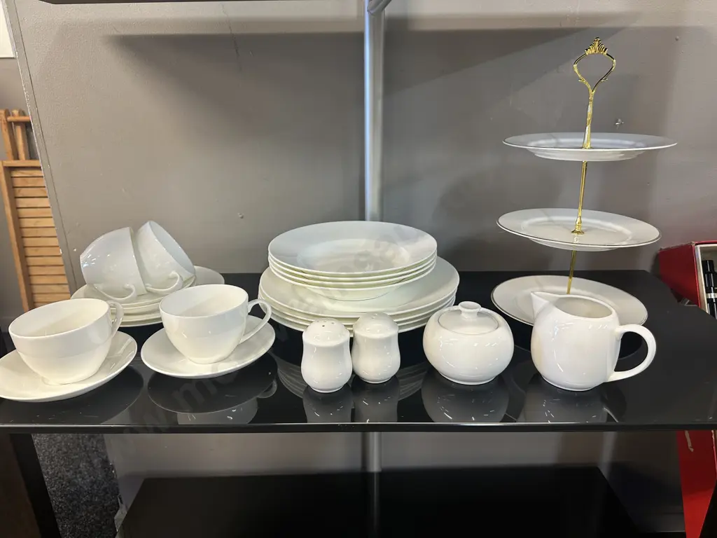 Assorted Maxwell & Willams Dinner Ware Including Three Tier Cake Stand Image 1++