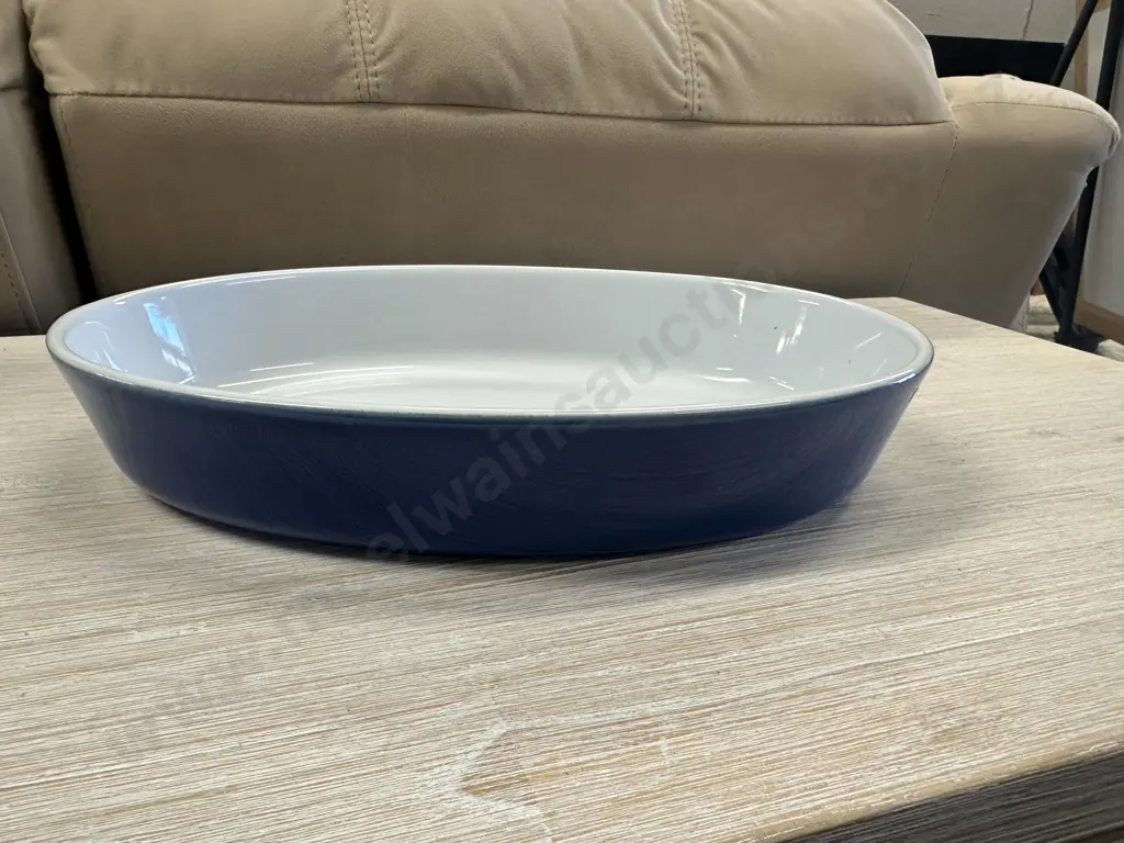 Emile Henry France Blue & White Ceramic Gratin Dish 01.07 Image 1++