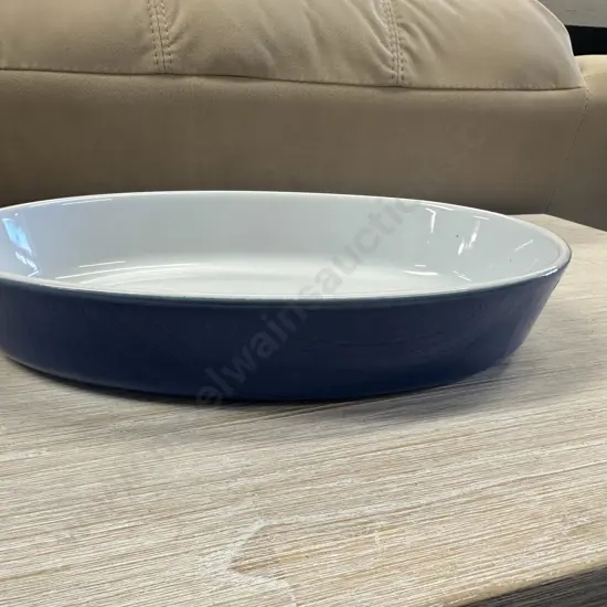 Emile Henry France Blue & White Ceramic Gratin Dish 01.07